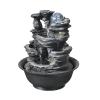 Tabletop Fountain Tabletop Fountain Resin Laminated Rock Waterfall Zen Meditation Fountain Indoor Relax Desktop Fountain for Office Home Bedroom Desktop Fountains view 1