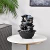 Tabletop Fountain Tabletop Fountain Resin Laminated Rock Waterfall Zen Meditation Fountain Indoor Relax Desktop Fountain for Office Home Bedroom Desktop Fountains view 3