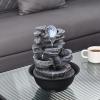 Tabletop Fountain Tabletop Fountain Resin Laminated Rock Waterfall Zen Meditation Fountain Indoor Relax Desktop Fountain for Office Home Bedroom Desktop Fountains view 4