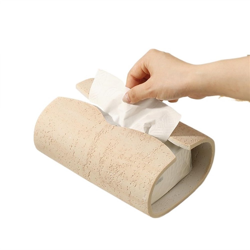 Tissue Box Creative Stone Tissue Box, Living Room and Dining Room Drawer Decoration, High-end Home Tabletop Napkin Paper Box Tissue Box Holder