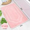 BEQHAUSE Bathroom-Rugs-Non-Slip-Bath-Mats for Bathroom Soft and Absorbent Polyester Microfiber Pink Bath Mat Machine Washable Shaggy Shower Mat for Bathrooms, Bathtub and Sink, 24" x36" view 2