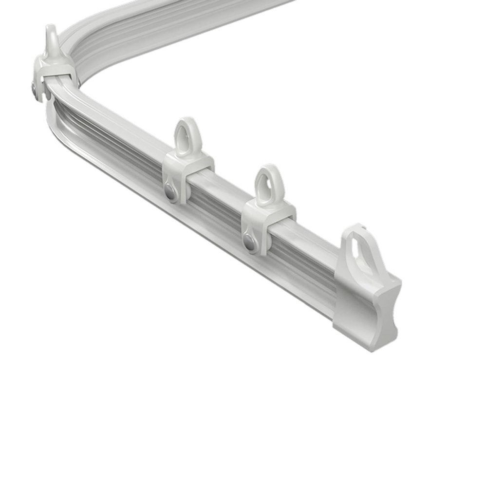 Shower Flexible Bendable Curtain Track, Ceiling/Wall Mount Window Curtain Rod for Bathroom/Shower/Balcony, Room Divider (Color : Wall Mount, Size : 2m/6.5ft)