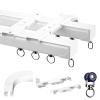 LIYI929GP Bay Window Curtain Track Curtain Rail Wall-Mounted and Ceiling-Mounted, Room Dividers Curtain Track System-Room Divider-Sliding Double Track for Privacy Living Room, Straight Curved Track view 2
