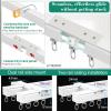 LIYI929GP Bay Window Curtain Track Curtain Rail Wall-Mounted and Ceiling-Mounted, Room Dividers Curtain Track System-Room Divider-Sliding Double Track for Privacy Living Room, Straight Curved Track view 4