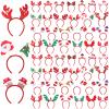 Riceshoot 50 Pcs Christmas Headbands Santa Reindeer Antlers Headbands Christmas Accessories Xmas Costume Headwear Holiday Headband for Christmas Party Favor, 25 Styles view 1