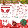 Riceshoot 50 Pcs Christmas Headbands Santa Reindeer Antlers Headbands Christmas Accessories Xmas Costume Headwear Holiday Headband for Christmas Party Favor, 25 Styles view 2