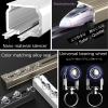 LIYI929GP Ceiling Curtain Track Bay Window Ceiling Curtain Rail with Heavy Duty Roller, Corner Connectors, Hanging Shades, Sheers, Panel Drapes, Single/Double Pole Rail Straight/Curved Room Divider view 4