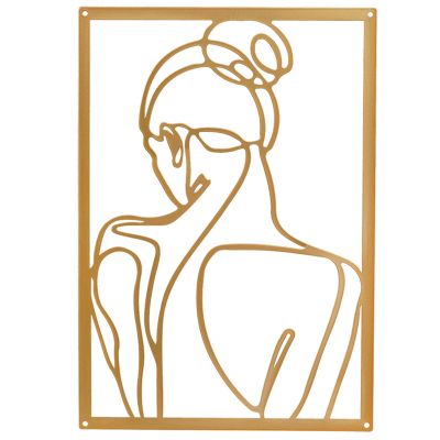 CIRONI Metal Minimalist Abstract Woman Wall Art Drawing Single Line Female Home Hanging Wall Art Decor for Kitchen Bathroom Living Room