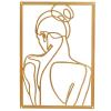CIRONI Metal Minimalist Abstract Woman Wall Art Drawing Single Line Female Home Hanging Wall Art Decor for Kitchen Bathroom Living Room view 1