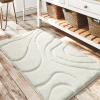 DEXDE Bathroom Rugs Mat, Soft Plush Shaggy Microfiber Bath Runner Rug Non Slip Bath Mats for Bathroom Floor Machine Washable Absorbent Carpet for Shower Tub,White 24"x36" view 1
