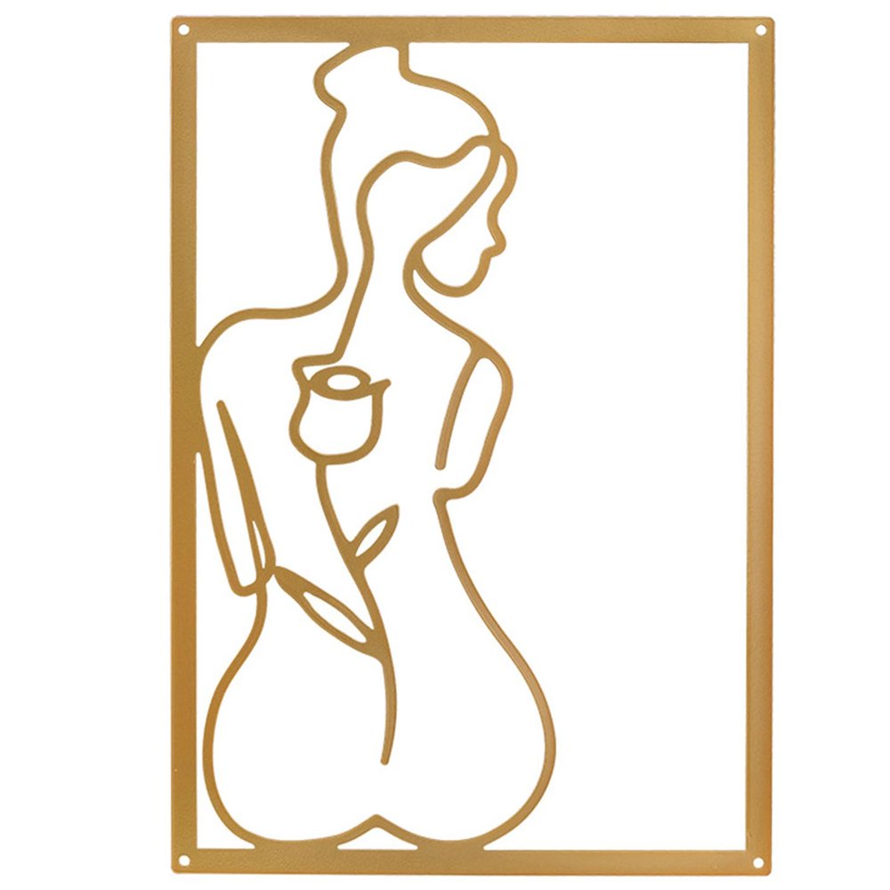 CIRONI Metal Minimalist Abstract Woman Wall Art Drawing Single Line Female Home Hanging Wall Art Decor for Kitchen Bathroom Living Room