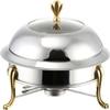 XENITE Gold Plated Round Chafing Dish Set, Stainless Steel Buffet Server Food Warmer with Food Pan, Fuel Holders & Lid, for Caterings Kitchen Party Dining Buffet (Size : 28cm) view 1