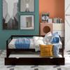 SECOLI Sturdy Wood Twin Size Bed Frame Daybed with Trundle Frame Set, Twin Size, Espresso view 4