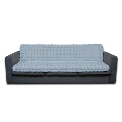 Dogs/Cats Bed Mats, Dog Pad Washable Removable Couch Cover with Anti-Slip Back, Plush Long Fur Mat, Perfect for Small, Medium and Large Dogs.(Light Gray-Bubble, 52"x82")