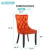 Bennbari Tufted Dining Chairs Set of 2, Velvet Diner Chair with Nailhead Trim, Dining Room Chairs with Ring Pull Trim, Upholstered Fabric Kitchen Chairs with Solid Wood Legs (Orange) view 2