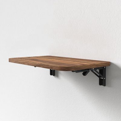 SARKEY Wall Mounted Folding Table,Folding Wall Mounted Desk for Small Spaces Desk Office Home Kitchen Solid Wood Dining Table Computer Desk (Color : Brown, Size : 50 * 30cm(20 * 12in))