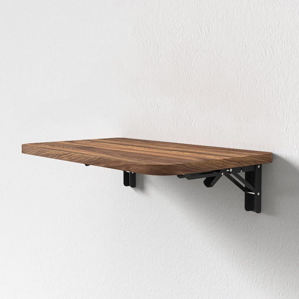 SARKEY Wall Mounted Folding Table,Folding Wall Mounted Desk for Small Spaces Desk Office Home Kitchen Solid Wood Dining Table Computer Desk (Color : Brown, Size : 50 * 30cm(20 * 12in))