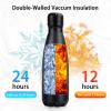Insulated Water Bottle, 2 Pack-12oz Stainless Steel Water Bottles with straw lid, Metal Sports Water Bottles for Boys,Girls, Double Wall Vacuum BPA-Free Flask for School,Sports & Travel-Black view 2