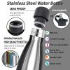 Insulated Water Bottle, 2 Pack-12oz Stainless Steel Water Bottles with straw lid, Metal Sports Water Bottles for Boys,Girls, Double Wall Vacuum BPA-Free Flask for School,Sports & Travel-Black view 3