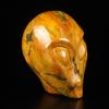 2.0" Orpiment Star Being Female Alien Crystal Skull Companion with Eyes, Hand Carved Gemstone Fine Art Sculpture, Reiki Healing Stone Statue view 1