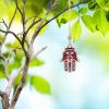 ABOOFAN Evil Eye Hand Pendant Hanging Ornament Keychain Blue Nazar Bead Glass Decor for Car Home Wall Protection Charm 3.34X2.36 Inches view 4