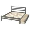 SECOLI Sturdy Wood Full Size Bed Frame Wood Platform Bed with Two Drawers, Full (Gray) view 1