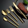 30 Piece Gold Silverware Set Utensil Sets,Flatware Set for 6 Bamboo Handle Stainless Steel Cutlery Set Utensils Tableware Set for Home Restaurant Mirror Effect Exquisite Dishwasher Safe view 1