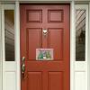 EwdeWwo Merry Christmas Welcome Wall Hanging Sign- Xmas Tree Penguin Pink Christmas Winter Slate Hanging Plaques for Front Door Porch Window Farmhouse Garden 5.1" x 7.9" Wall Home Decor view 2