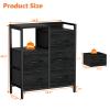 Furnulem 5 Drawer Black Dressers for Bedroom 2 Tier Shelf Storage Small Fabric Dresser for Closet Sturdy Metal Frame Modern Style Storage Cabinets Organization Units for Hallway Rooms view 3