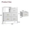 Furnulem 5 Drawer White Dressers for Bedroom 2 Tier Shelf Storage Small Fabric Dresser for Closet Sturdy Metal Frame Modern Style Storage Cabinets Organization Units for Hallway Rooms view 3