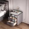 BKEKM Nightstands Nightstand Led Sensor Light End Table 2 Drawers Bedside Dresse Marble Top Wood Bedside Cabinet W/Open Shelf Bedside Table Well Made view 2