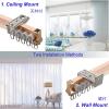 LIYI929GP Bedroom Blackout Curtains Ceiling Curtain Track, 9.8 16 20Ft Flexible Bendable Sliding Curtain Rail System Wall, Curved Privacy Partition with Mute Pulley, for Shower Balcony Bay Window view 4