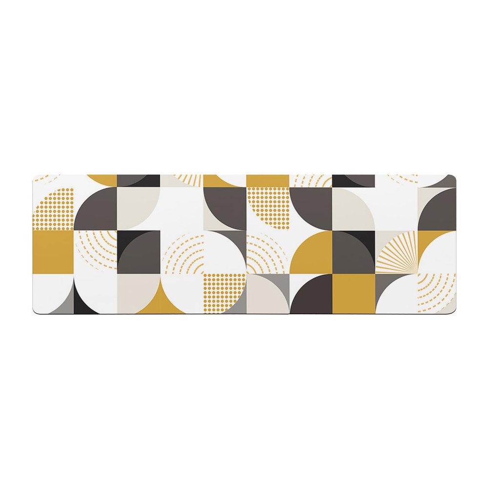 Geometric Bath Mat for Tub,Non Slip Bathroom Floor Runner Rug Quick Dry & Absorbent Diatomaceous Earth Shower Sink Kitchen Doormat,Abstract Middle Century Boho Orange Black Grey Polka Dot 20"x63"