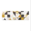 Geometric Bath Mat for Tub,Non Slip Bathroom Floor Runner Rug Quick Dry & Absorbent Diatomaceous Earth Shower Sink Kitchen Doormat,Abstract Middle Century Boho Orange Black Grey Polka Dot 20"x63" view 1