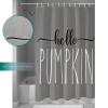 Double Love Thanksgiving Autumn Bathroom Curtain 72 Inch Shower Curtain with Hooks, Waterproof Polyester Bath Curtain Washable Bathtub Curtain Fall Harvest Pumpkin Grey 66''x 72'' view 4