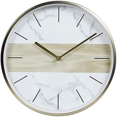 OSWINT Wall Clock Creative Fashion Personality Fashion Modern Fine Side Clock Simple Bedroom Living Room Mute Precise,White a,30.5Cm (Color : White a, Size : 30.5Cm)