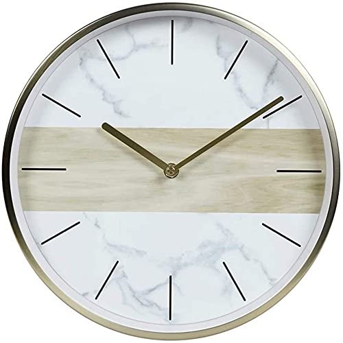 OSWINT Wall Clock Creative Fashion Personality Fashion Modern Fine Side Clock Simple Bedroom Living Room Mute Precise,White a,30.5Cm (Color : White a, Size : 30.5Cm)