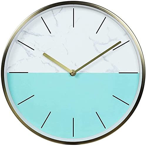 OSWINT Wall Clock Creative Fashion Personality Fashion Modern Fine Side Clock Simple Bedroom Living Room Mute Precise,White a,30.5Cm (Color : Blue C, Size : 30.5Cm)