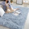 BESTORI Soft Fluffy Area Rug for Bedroom Living Room Home Decor Fluffy Fuzzy Shag Shaggy Carpet Soft Plush Furry Bedside Rug for Children Kids Girls Room Dark Green, 19.7 x 47.2 in view 4