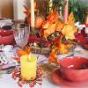 Fonzci 4 Pack Fall Candle Rings Wreaths,Berries Candle Garland Rings,Candlestick Wreaths Rings Small,Christmas Candle Rings with Berry,Fall Berry Candle Wreath for Thanksgiving,Fall(4pcs) view 2