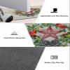 Barn Farmhouse Star Bath Mat for Tub,Non Slip Bathroom Floor Runner Rug Quick Dry & Absorbent Diatomaceous Earth Shower Sink Bedroom Kitchen Washable Doormat,Rustic Holly Winter Black Plaid 18"x47" view 3
