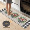 Barn Farmhouse Star Bath Mat for Tub,Non Slip Bathroom Floor Runner Rug Quick Dry & Absorbent Diatomaceous Earth Shower Sink Bedroom Kitchen Washable Doormat,Rustic Holly Winter Black Plaid 18"x47" view 4