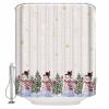 Double Love Snowman Bathroom Curtain 78 Inch Shower Curtain with Hooks, Waterproof Polyester Bath Curtain Washable Bathtub Curtain Christmas Golden Snowflake Grey 36''x 78'' view 2