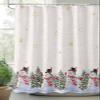Double Love Snowman Bathroom Curtain 78 Inch Shower Curtain with Hooks, Waterproof Polyester Bath Curtain Washable Bathtub Curtain Christmas Golden Snowflake Grey 36''x 78'' view 3