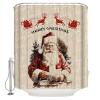 Double Love Christmas Santa Bathroom Curtain 72 Inch Shower Curtain with Hooks, Waterproof Polyester Bath Curtain Washable Bathtub Curtain Rustic Deer Newspaper Elk Snowflake 60''x 72'' view 3