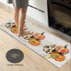 Marble Pumpkins Bath Mat for Tub,Non Slip Bathroom Floor Runner Rug Quick Dry & Absorbent Diatomaceous Earth Shower Sink Kitchen Doormat,Boho Checkered Orange Fall Thanksgiving Holiday 20"x63" view 4