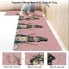 Blush Pink Snowma Bath Mat for Tub,Non Slip Bathroom Floor Runner Rug Quick Dry & Absorbent Diatomaceous Earth Shower Sink Kitchen Washable Doormat,Christmas Snowflake Buffalo Plaid Berry 24x36+24x71 view 4