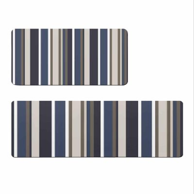Navy Blue Stripes Bath Mat for Tub,Non Slip Bathroom Floor Runner Rug Quick Dry & Absorbent Diatomaceous Earth Shower Sink Kitchen Washable Doormat,Retro Brown Abstract Gradient Stripes 20x24+20x48