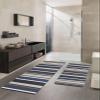 Navy Blue Stripes Bath Mat for Tub,Non Slip Bathroom Floor Runner Rug Quick Dry & Absorbent Diatomaceous Earth Shower Sink Kitchen Washable Doormat,Retro Brown Abstract Gradient Stripes 20x24+20x48 view 2