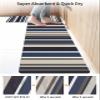 Navy Blue Stripes Bath Mat for Tub,Non Slip Bathroom Floor Runner Rug Quick Dry & Absorbent Diatomaceous Earth Shower Sink Kitchen Washable Doormat,Retro Brown Abstract Gradient Stripes 20x24+20x48 view 4